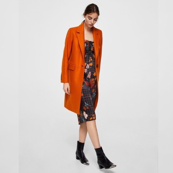 MANGO Suit Floral + Plaid Midi Dress - Size 4 - Picture 2 of 14